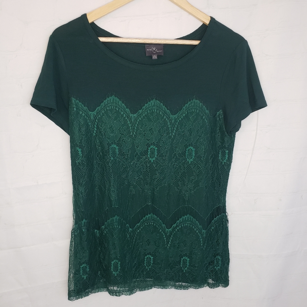 Spruce & Market Eyelash Lace T-shirt Blouse